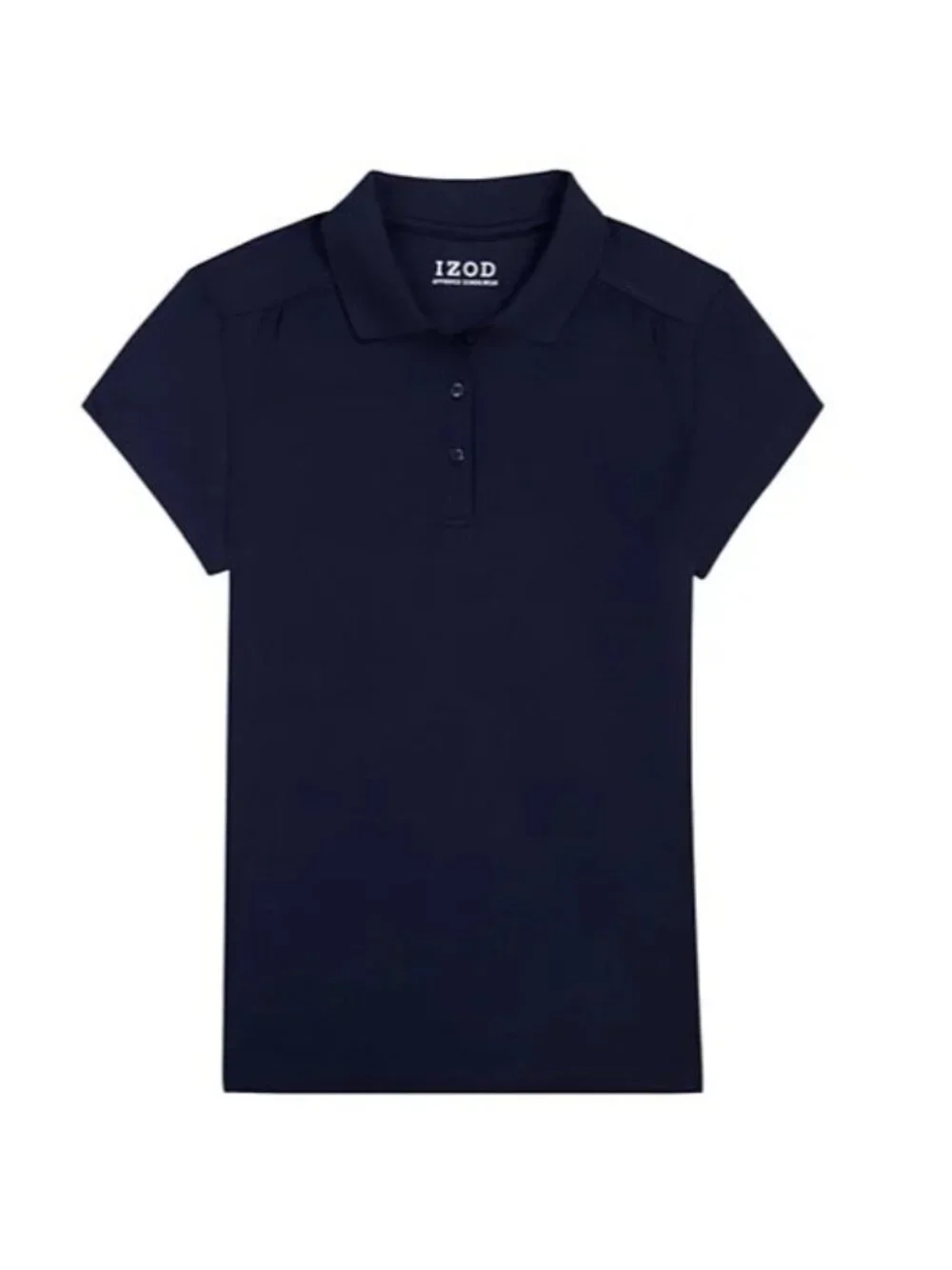 IZOD Girls L 14-16 Navy Blue School Uniform Polo Shirt Short Sleeve NEW Large